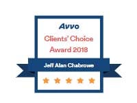 Avvo Clients' Choice Award 2018 Jeff Alan Chabrowe | 5 Stars